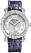 Chopard Dameklokke 274809-1001 Happy Sport Hvit/Lær Ø36 mm