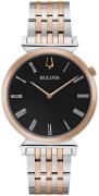 Bulova Herreklokke 98A234 Classic Sort/Rose-gulltonet stål Ø38 mm