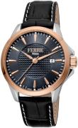 Ferrè Milano Herreklokke FM1G157L0031 Lenio Grå/Lær Ø42 mm