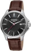 Ferrè Milano Herreklokke FM1G157L0011 Lenio Sort/Lær Ø42 mm