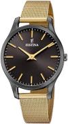 Festina Dameklokke F20508-1 Sort/Gulltonet stål Ø34 mm