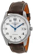 Longines Herreklokke L2.793.4.78.3 Master Sølvfarget/Lær Ø40 mm