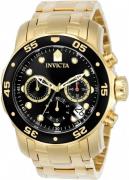 Invicta Herreklokke 0072 Pro Diver Sort/Gulltonet stål Ø48 mm