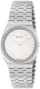 Gucci 25H Dameklokke YA163503 Hvit/Stål Ø30 mm