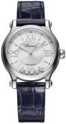 Chopard Dameklokke 278608-3001 Happy Sport Sølvfarget/Lær Ø33 mm