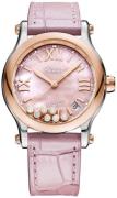 Chopard Dameklokke 278559-6021 Happy Sport Rosa/Lær Ø36 mm