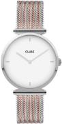 Cluse Dameklokke CW0101208003 Hvit/Rose-gulltonet stål Ø33 mm