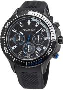 Nautica Herreklokke NAPP25F17 Sort/Gummi Ø48 mm