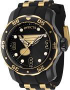 Invicta Herreklokke 42313 NHL Sort/Gulltonet stål Ø48 mm