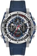 Bulova Herreklokke 98B315 Precisionist Sort/Gummi Ø46.5 mm