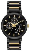 Bulova Herreklokke 98C124 Bracelet Sort/Gulltonet stål Ø45 mm