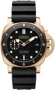 Panerai Herreklokke PAM02164 Submersible Sort/Gummi Ø42 mm