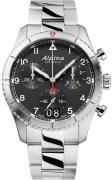 Alpina Herreklokke AL-372BW4S26B Startimer Sort/Stål Ø41 mm