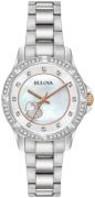 Bulova Dameklokke 98L232 Crystal Hvit/Stål Ø30 mm