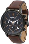 Sector Herreklokke R3271693001 Sort/Lær Ø42 mm