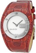 Gucci Dameklokke YA104522 Sølvfarget/Lær Ø31 mm