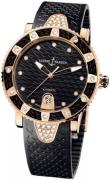 Ulysse Nardin Dameklokke 8106-101E-3C-12 Ladies Diver Sort/Gummi Ø40