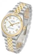 Rolex Dameklokke 178273-0073 Datejust Midsize Hvit/18 karat gult gull