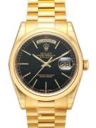 Rolex Herreklokke 118208-0082 Day-Date 36 Sort/18 karat gult gull