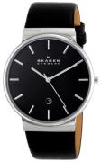 Skagen Ancher Herreklokke SKW6104 Sort/Lær Ø40 mm