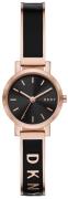 DKNY Soho Dameklokke NY2961 Sort/Stål Ø24 mm