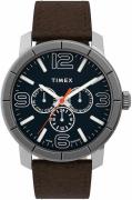 Timex Herreklokke TW2U15300 Blå/Lær Ø44 mm