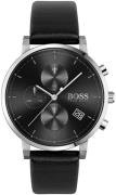 Hugo Boss 99999 Herreklokke 1513777 Sort/Lær Ø43 mm