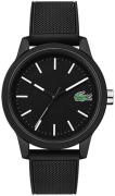 Lacoste 12.12 Herreklokke 2010986 Sort/Gummi Ø42 mm