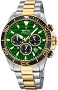 Festina Prestige Herreklokke F20363-4 Grønn/Gulltonet stål Ø44 mm