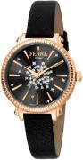 Ferrè Milano Donna Anna Dameklokke FM1L169L0041 Sort/Lær Ø32 mm