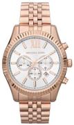 Michael Kors Lexington Herreklokke MK8313 Hvit/Rose-gulltonet stål