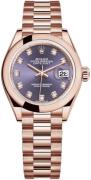 Rolex Dameklokke 279165-0019 Lady-Datejust 28 Lilla/18 karat rosé