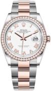 Rolex Dameklokke 126281RBR-0004 Datejust 36 Hvit/18 karat rosé gull