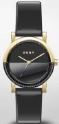 DKNY Dameklokke NY2988 Soho Sort/Lær Ø34 mm