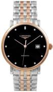 Longines Herreklokke L4.910.5.57.7 Elegant Sort/Rose-gulltonet stål