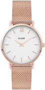 Cluse Dameklokke CW0101203001 Minuit Hvit/Rose-gulltonet stål Ø33 mm