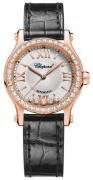 Chopard Dameklokke 274893-5002 Happy Sport Sølvfarget/Lær Ø30 mm