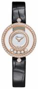 Chopard Dameklokke 203957-5201 Happy Diamonds Icons Hvit/Lær Ø25 mm