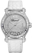 Chopard Dameklokke 274891-1005 Happy Sport Sølvfarget/Lær Ø36 mm