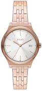 DKNY Dameklokke NY2947 Parsons Hvit/Rose-gulltonet stål Ø34 mm