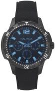 Nautica Herreklokke NAPSDG003 Multifunction Sort/Gummi Ø46 mm