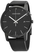 Calvin Klein Herreklokke K2G2G4C1 City Sort/Lær Ø43 mm