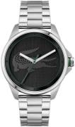 Lacoste Herreklokke 2011131 Le Croc Sort/Stål Ø43 mm