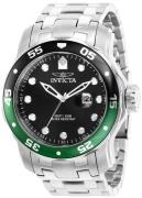 Invicta Herreklokke 39092 Pro Diver Sort/Stål Ø48 mm