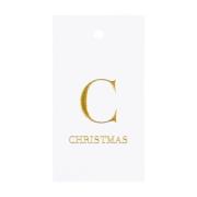 Christmas Gift Tags White W/Gold