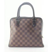 Pre-owned Brunt lerret Louis Vuitton veske