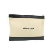 Pre-owned Hvitt lerret Balenciaga clutch