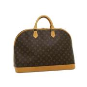 Pre-owned Brunt lerret Louis Vuitton veske