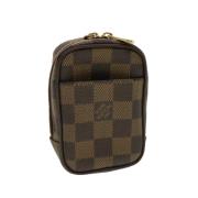 Pre-owned Brunt lerret Louis Vuitton veske