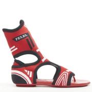 Pre-owned Rødt stoff Prada sandaler